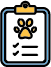 icon of lab report with paw on top